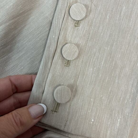 J. Jill Linen Stretch Pants size Medium Tan Causal Beach Summer Cruise Comfort - Picture 7 of 11